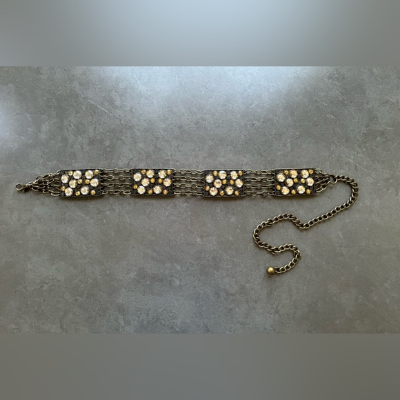 Glamorstar Western Chain Belts for Women Vintage Rhinestone Concho Waist Belts - Picture 9 of 11